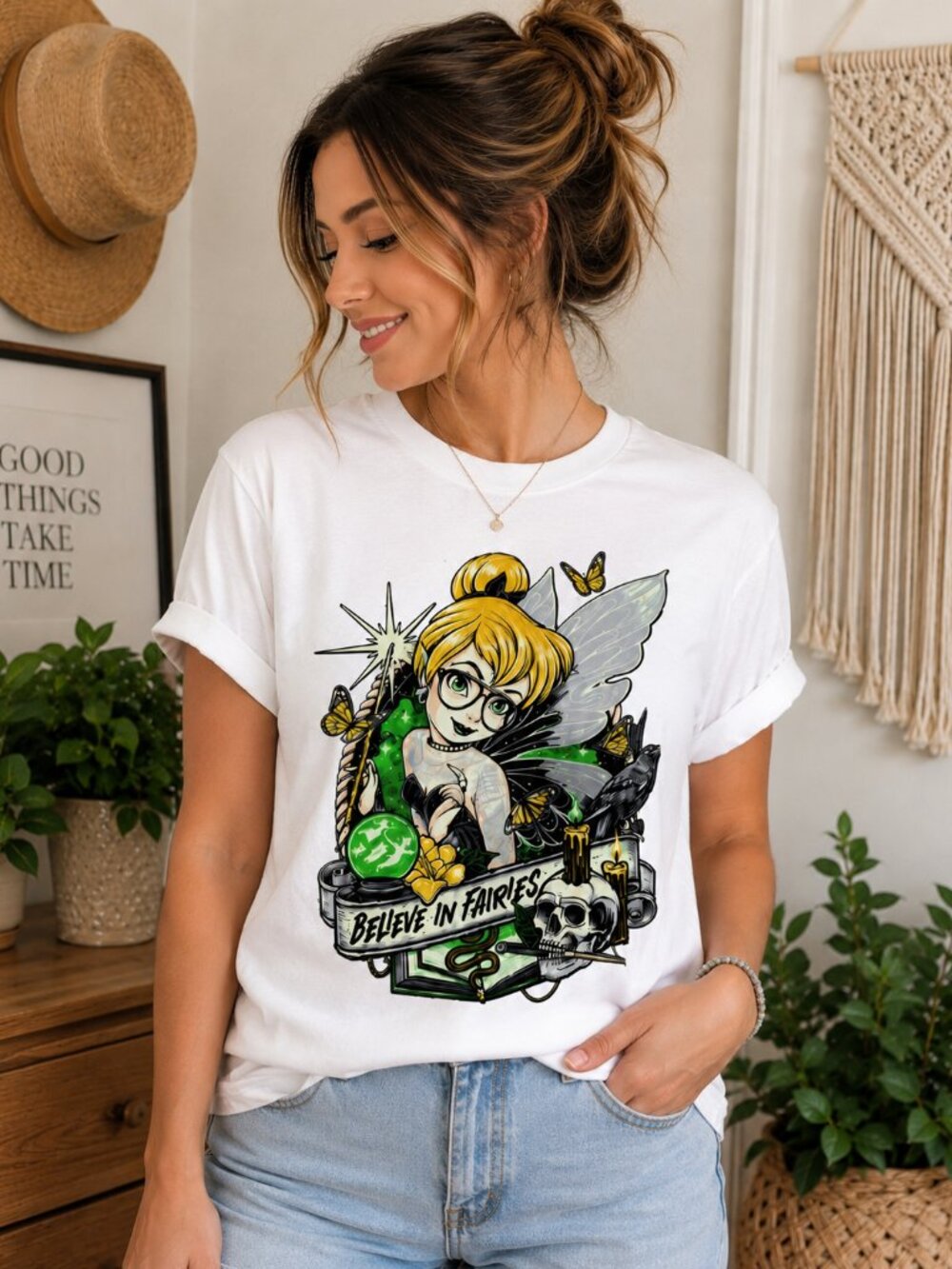 Fairycore Graphic Tee | Believe in Fairies Shirt | Boho Witch Cottagecore Top